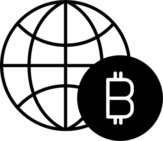 website bitcoin solid glyph vector illustration