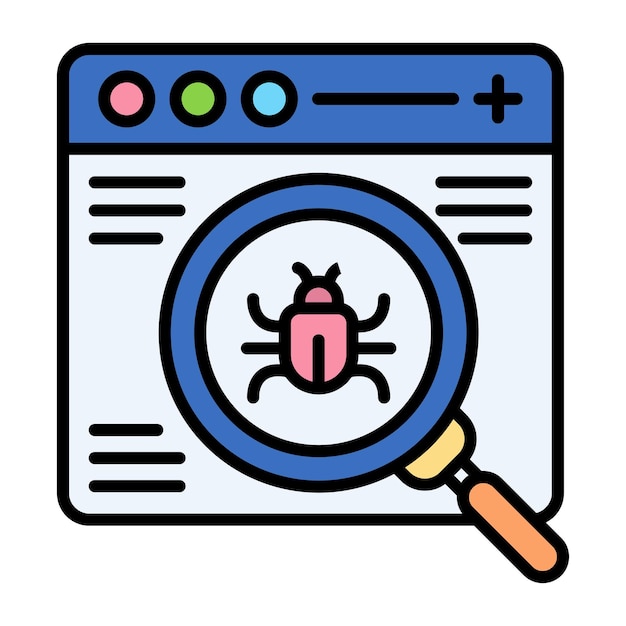 Website Bug Flat Illustration