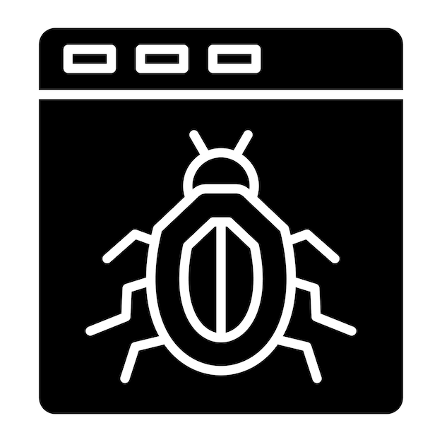 website bug glyph solid black illustration
