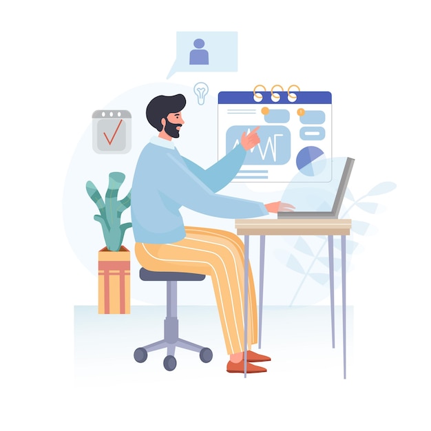 Website Business Vector Flat Design Template
