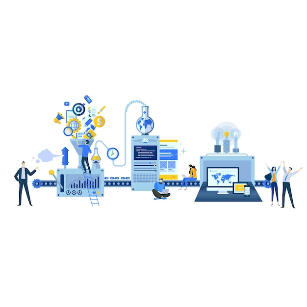 website business vector flat design template