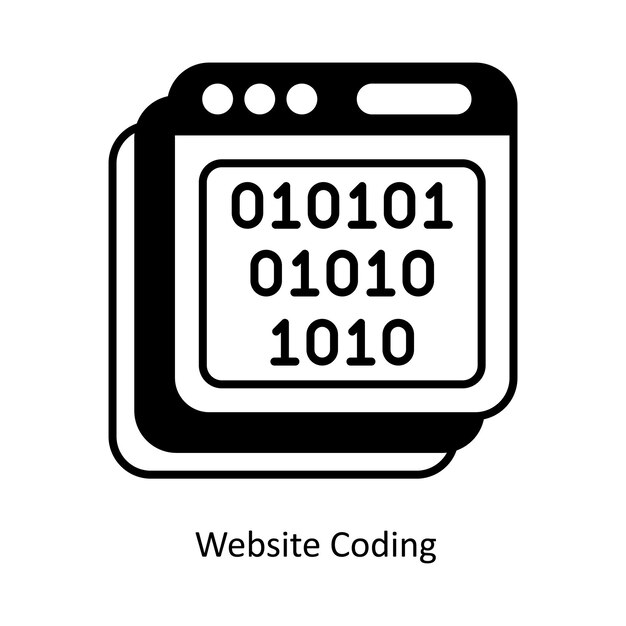 Website Coding vector sami solid icon style illustration EPS 10 file