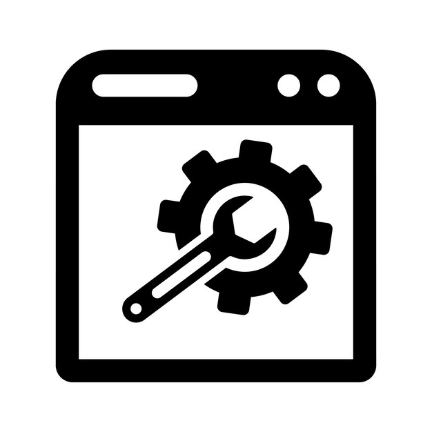 Website configuration setting icon Black vector graphics