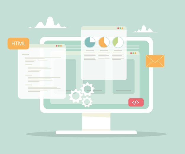 website development and programming illustration