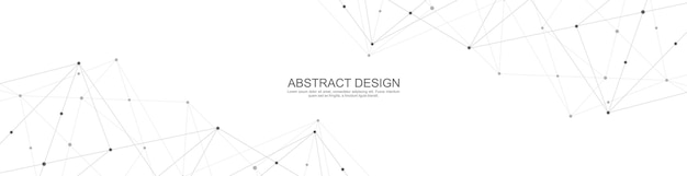 Website header or banner design with abstract polygonal background and connecting dots and lines