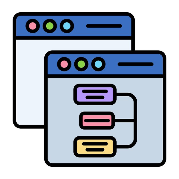 Website Hierarchy Flat Illustration