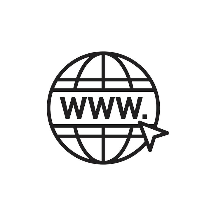Vektör website icon flat art in black and white isolated