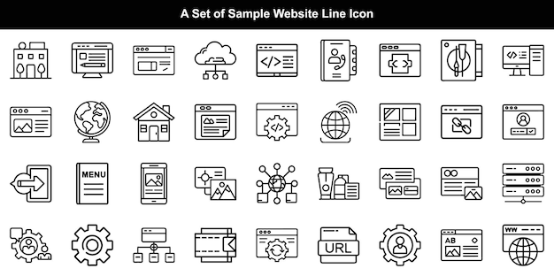 Website Icon Vector Set Web Design Development Graphics