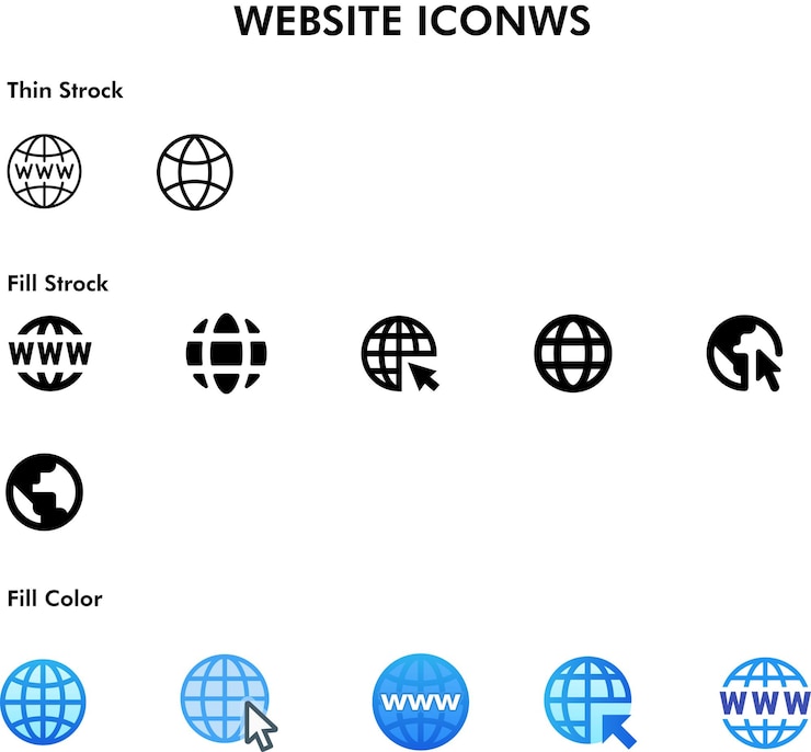 Vektör website icons modern connectivity is logo template www icon world cons globe ions