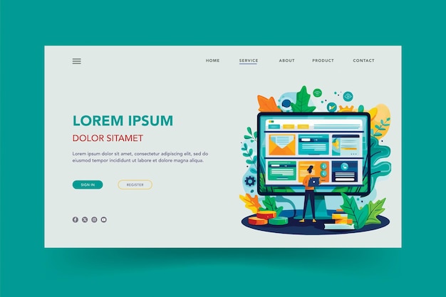 website landing page