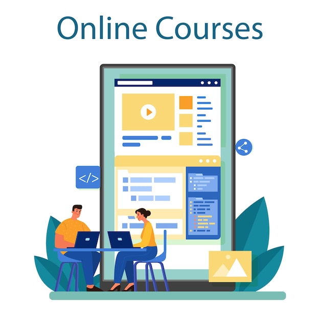 Website layout online service or platform Web development mobile app design and optimization People building user interface template Online course Flat vector illustration