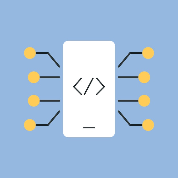 website page a computer work pin blue background programming write code code programmer