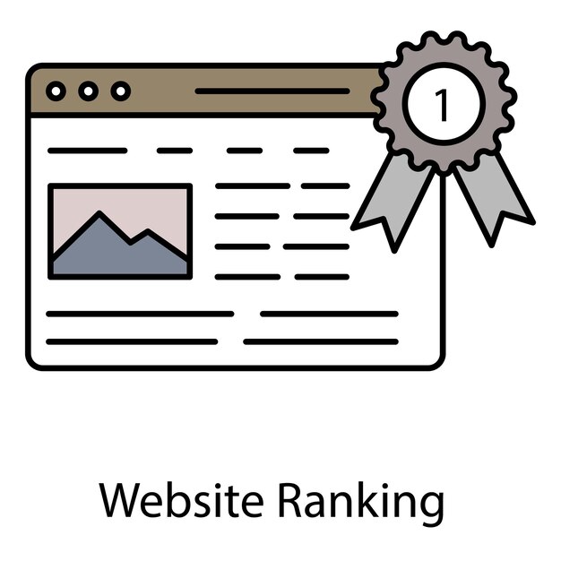 Website Ranking Vector Icon Showing Keyword Optimization Organic Growth and SEO Results