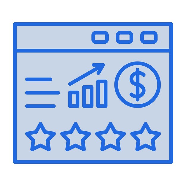 Website Rating Blue Tone Illustration