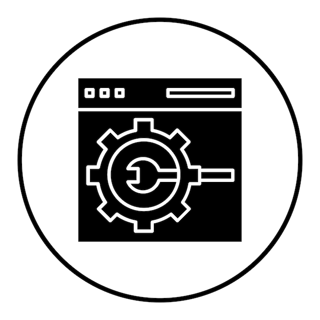 website settings vector icon can be used for seo and sem iconset