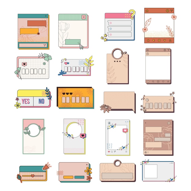 Website UI Browser Frame Fill Lined Cozy Tab Window Social Media Concept