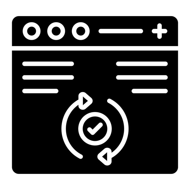Website Update Glyph Solid Black Illustration