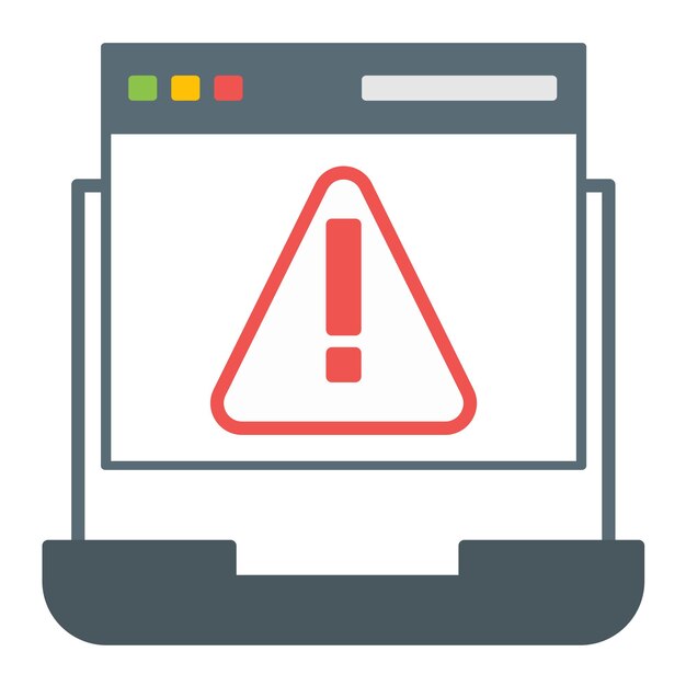 Website Warning Vector Illustration Style