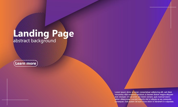 Websted landingsside. Geometrisk baggrund. Minimalistisk abstrakt coverdesign. Kreativt farverigt tapet. Trendy gradient plakat. Vektorillustration.