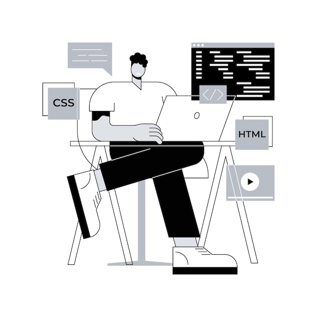 Webudvikling abstrakt koncept vektor illustration