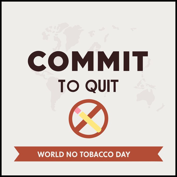 Vektör wecommit to quit world no tobacco day b