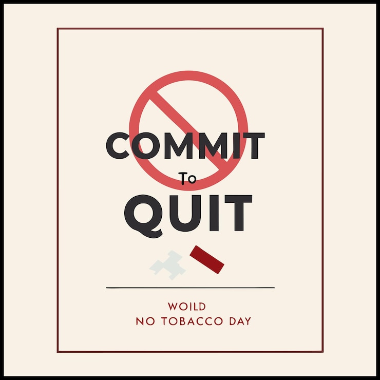 Vektör wecommit to quit world no tobacco day b