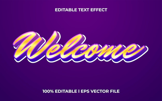 welcome 3d text effect with luxury theme. gold text lettering typography font style