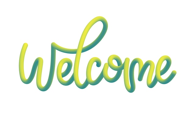 welcome banner text sign isolated on white background vector illustration