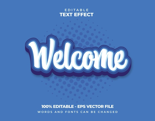 welcome editable text effect template style