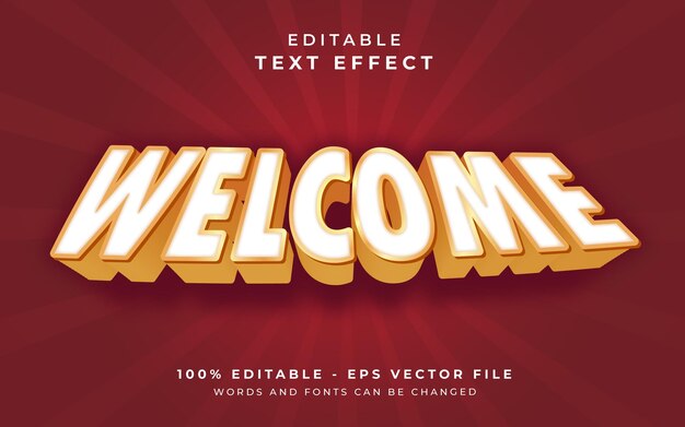 welcome editable text effect