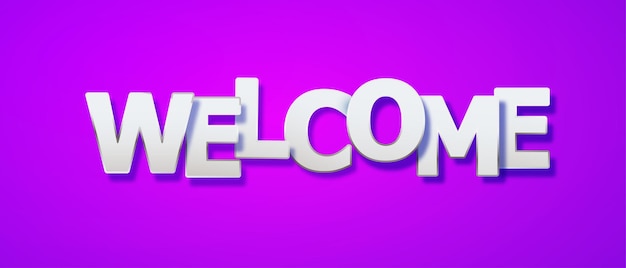 welcome letters bannerwelcome poster on ultraviolet background vector paper illustration