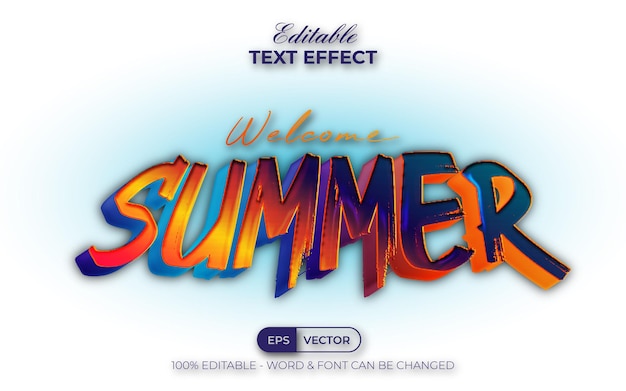 welcome summer text effect style editable text effect