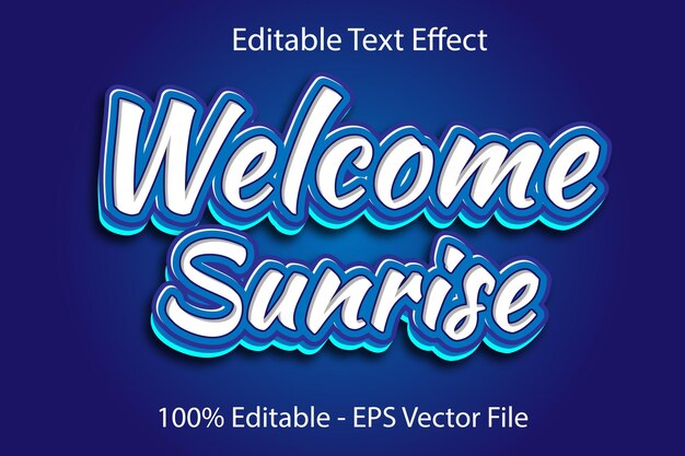 welcome text effect 3 d emboss gradient style design