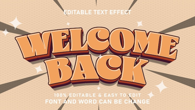 Welcome text effect with editable 3D style