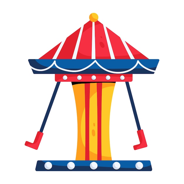 Wellcrafted flat icon depicting merry ground fair ride