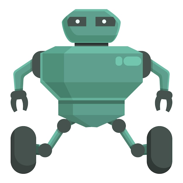 Wheel robot icon cartoon vector Cute toy Artificial child