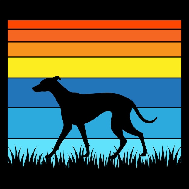 Whippet Retro Vector Whippet Retro Tshirt Design Vector