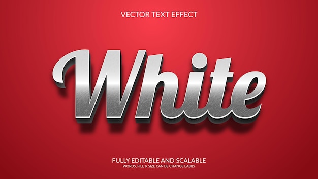 white 3d fully editable vector eps text effect template