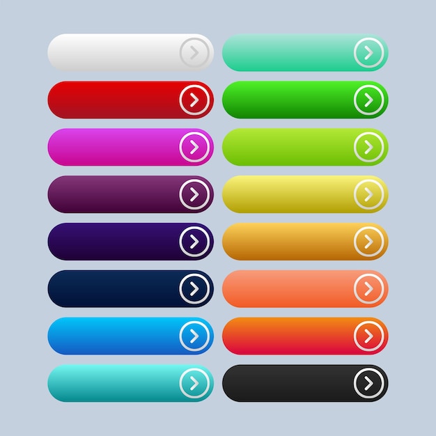 White and blue button in neomorphism style