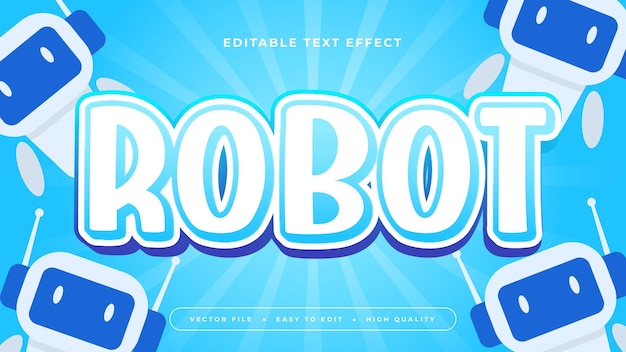 White and blue robot 3d editable text effect font style