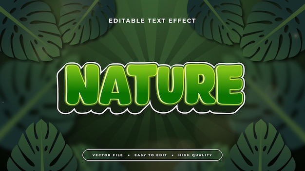 White and green nature 3d editable text effect font style