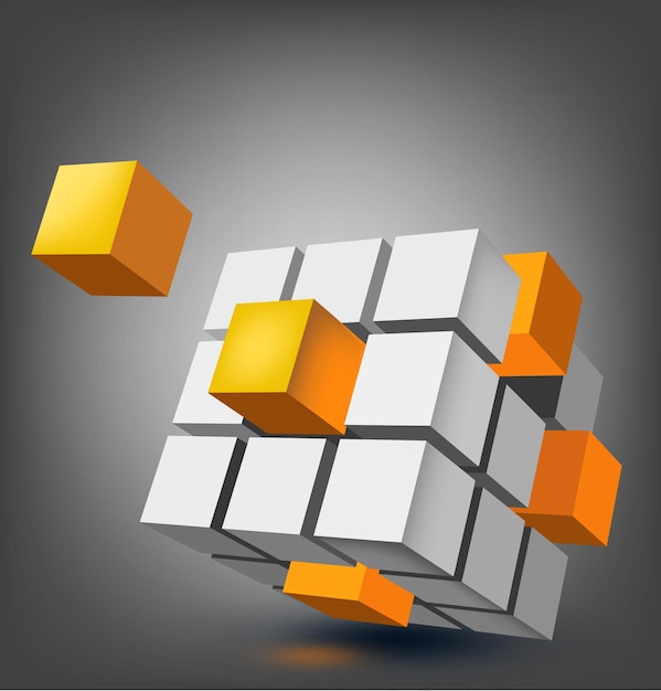White and orange cubes structure