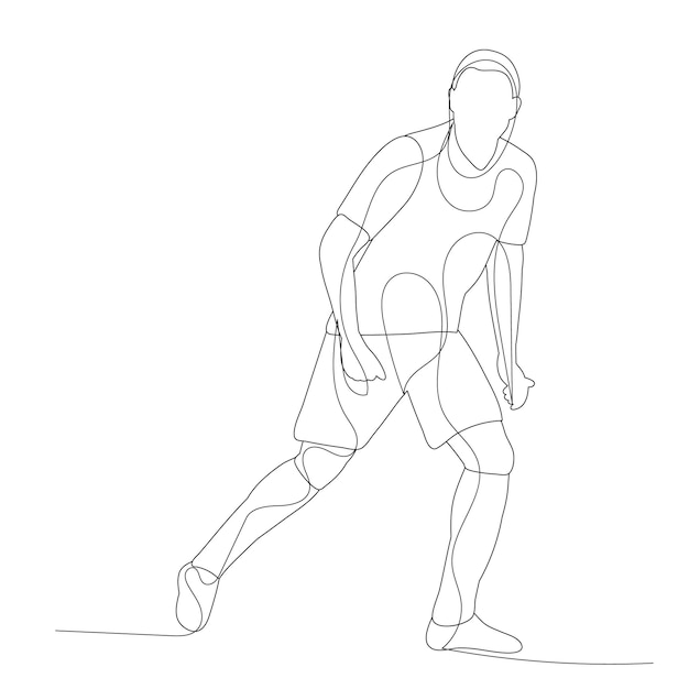 White background man sketch with lines