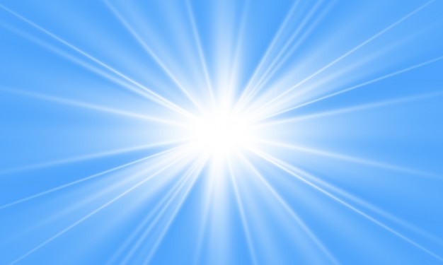 White beautiful light explodes with a transparent explosion. Vector, bright illustration for perfect effect with sparkles. Bright Star. Transparent shine of the gloss gradient, bright flash.