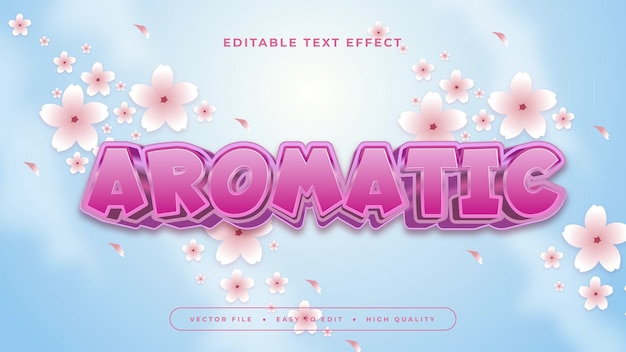 White blue and purple violet aromatic 3d editable text effect font style