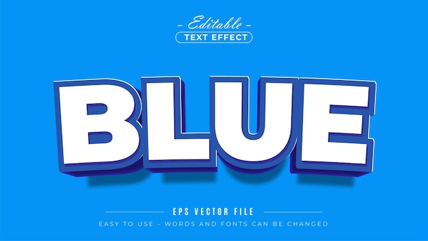 white blue text editable text effect