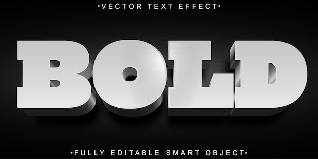 white bold vector fully editable smart object text effect