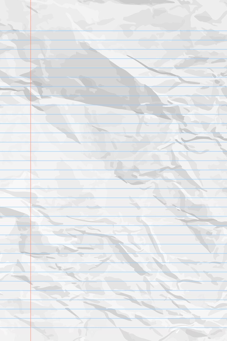 Vektör white clean crumpled notebook paper with lines