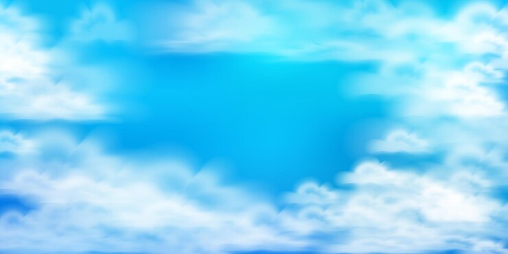 Vektör white clouds on blue background sky concept peaceful horizontal banner stock vector illustration in