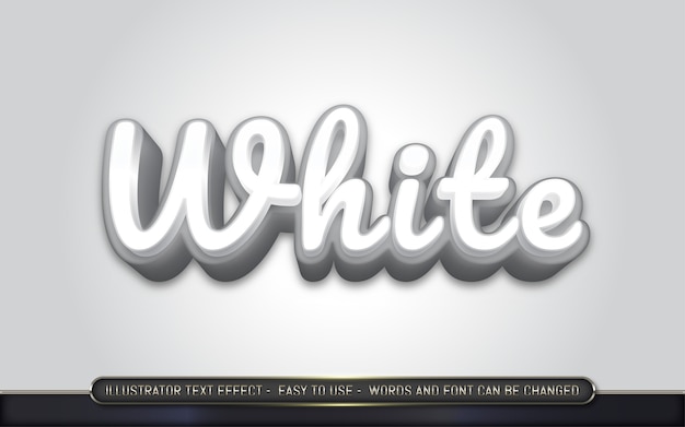 White - editable text effect style